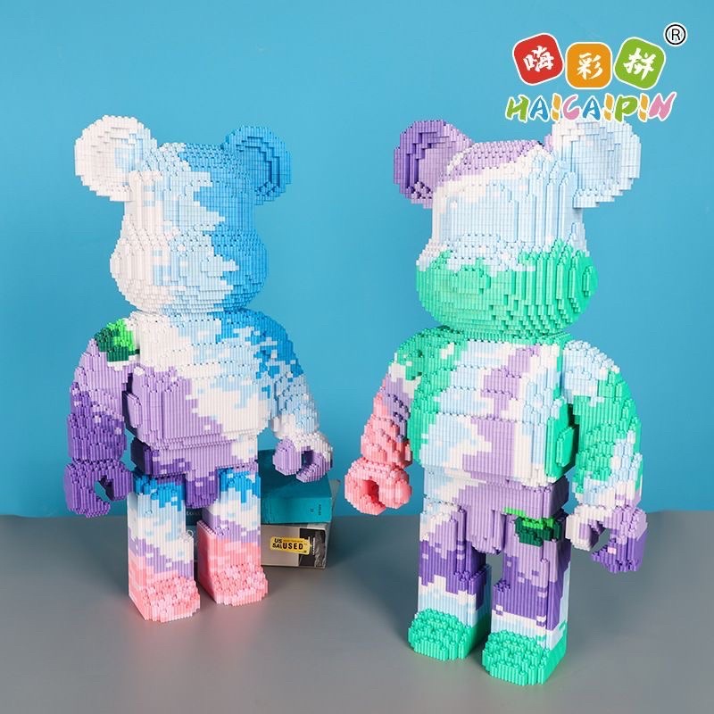 Đồ chơi lắp ghép Legogi GẤU BEARBRICK 50CM 55CM bằng gạch răng cưa mô hình lắp ráp xếp hình