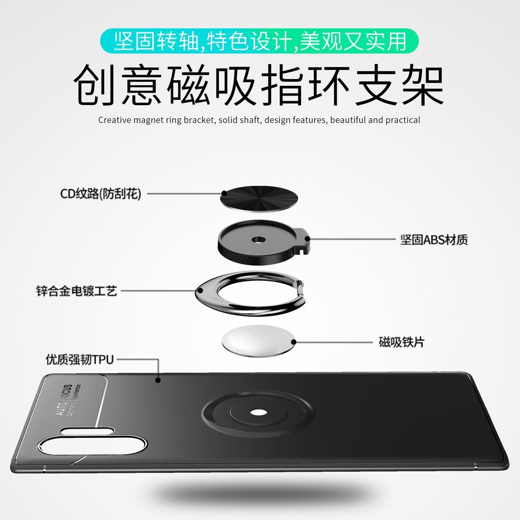Ốp Lưng Có Vòng Nhẫn Nam Châm Đỡ Điện Thoại Cho Samsung Galaxy Note 10 / Note 10 Pro