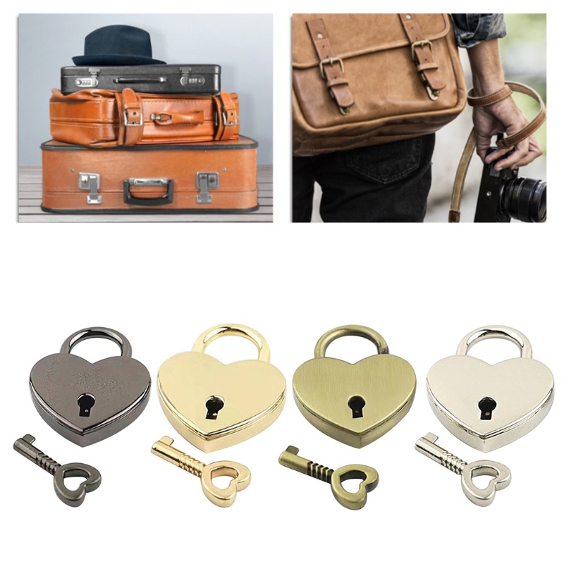 Ổ Khóa Hình Trái Tim Phong Cách Vintage Kèm Chìa Khóa Tiện Dụng