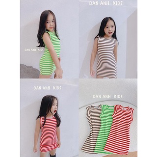 Đầm body sọc sát nách cho bé gái d.a.k
