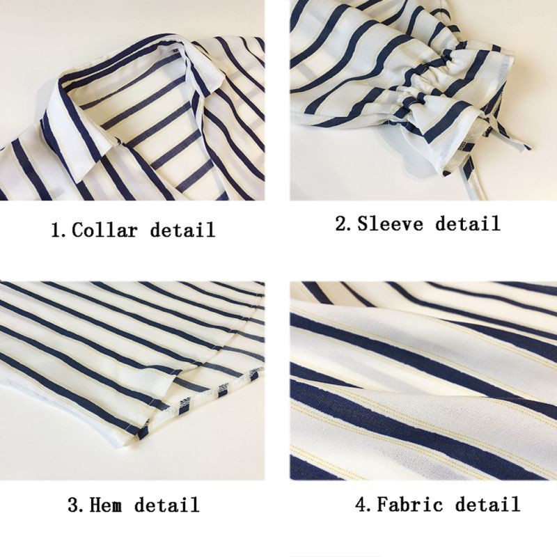 Áo chiffon nữ sọc dọc kiểu Hàn Quốc