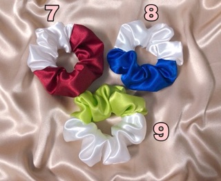 Cột tóc scrunchies mix 2 màu + hoa văn