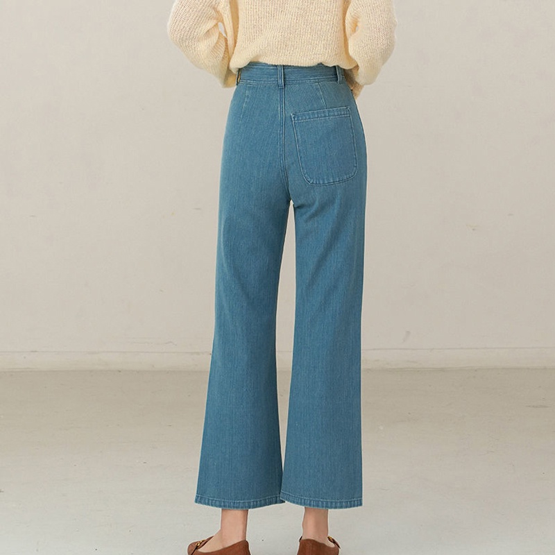 Quần jean dài IELGY ống loe lưng cao phong cách Pháp cổ điển thời trang cho nữ