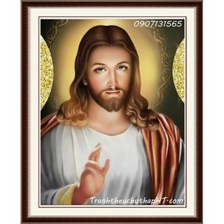 Tranh thêu chữ thập 3D Chúa Jesus LV3029