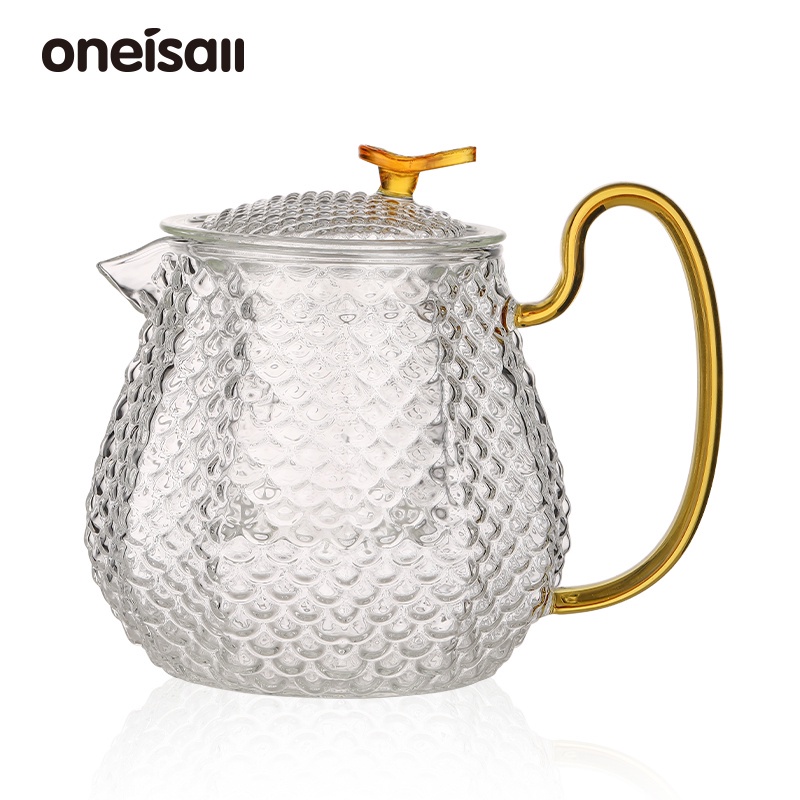 Bộ bình và cốc uống trà ONEISALL từ thủy tinh với đồ lọc đơn giản và sang trọng 600ml (có bán lẻ)