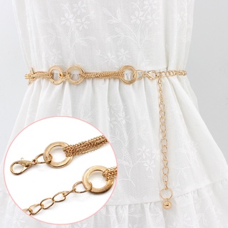 Thắt Lưng Khóa Tròn Kim Loại Mạ Vàng Đơn Giản Phong Cách Hàn Quốc Thắt Lưng Ngọc Trai   Chain   Nữ Dây Xích  Nữ Dây Nịt