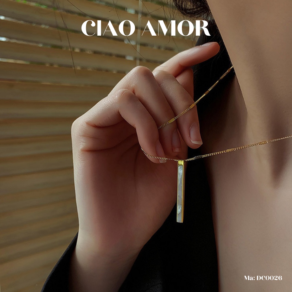 Dây chuyền nữ, vòng cổ nữ thanh đá dài thời trang Trang sức Ciao Amor -Mã DC0026