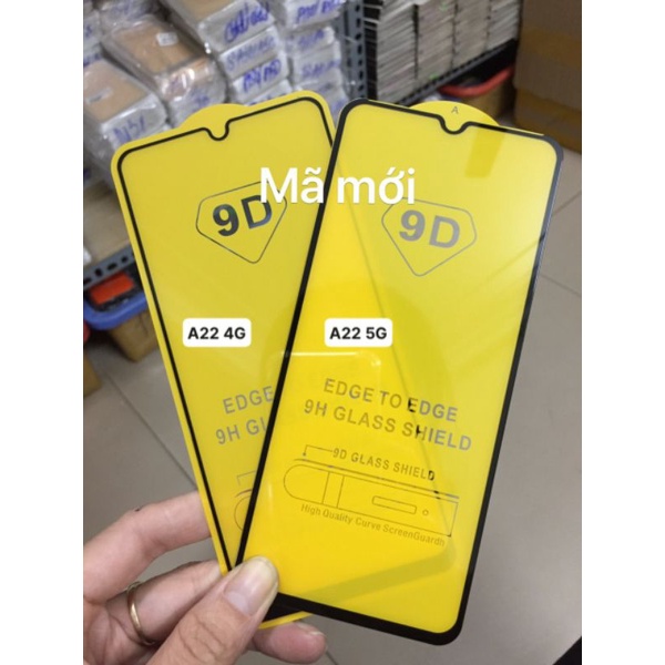 Kính cường lực 9D cho Galaxy A22 4G, A22 5G Full keo toàn màn hình cao cấp