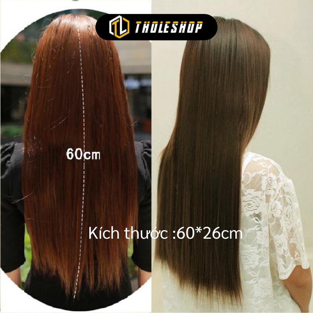 Tóc Giả - Tóc Giả Dài Thẳng Kẹp Nửa Đầu 60cm Mềm Mỏng Có Thể Uốn, Nhuộm, Gội 7217