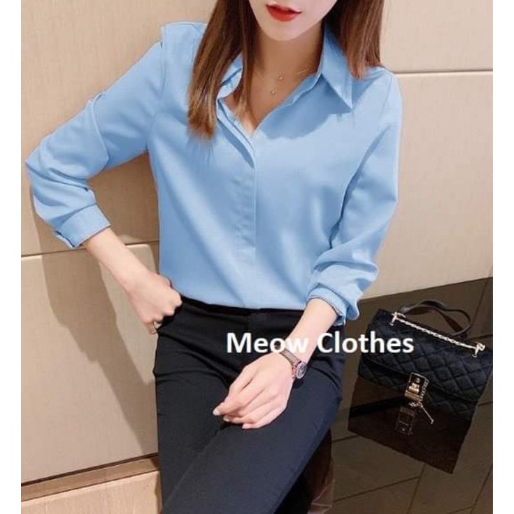 Áo Sơ Mi Nữ Lụa Dài Tay thời trang unisex ullzzang trẻ trung