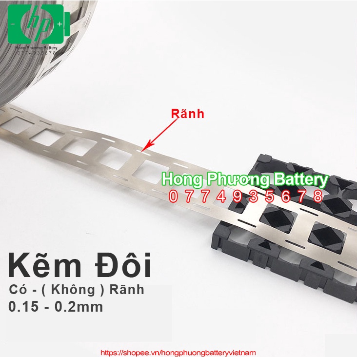 1 Mét kẽm Vuông 2P mạ Niken bóng đẹp 0.15*27mm hoặc 0.2*27mm [ HP Battery ]