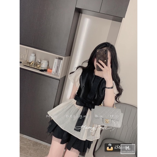 Áo peplum phối tơ QC, siêu xinh
