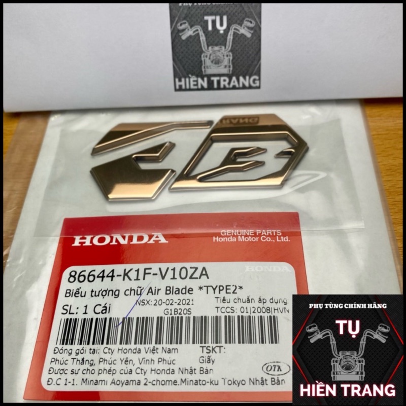 LOGO AB ZIN AB 2020 MÀU VÀNG/BẠC CHÍNH HÃNG HONDA