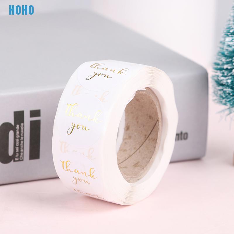 Cuộn 500 Miếng Dán Tròn Chữ Thank You Độc Đáo Trang Trí Sổ Tay
