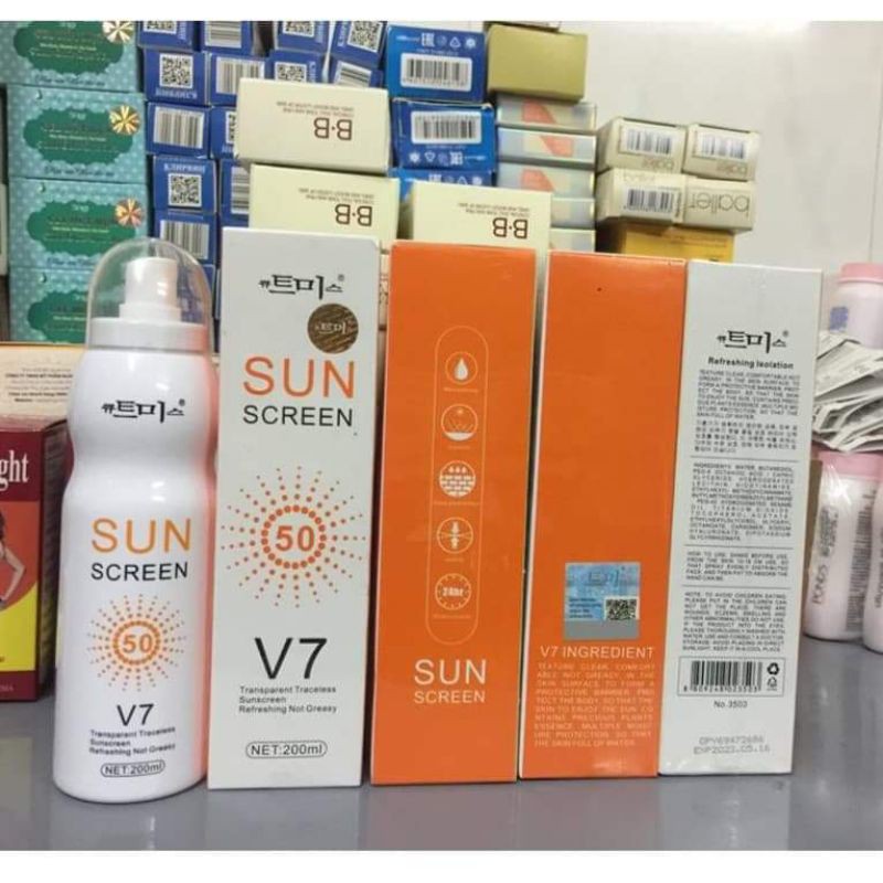 [Rẻ vô địch] Xịt chống nắng, xịt nâng tone chế khuyết điểm sunscreenv7 magic flower Hàn Quốc