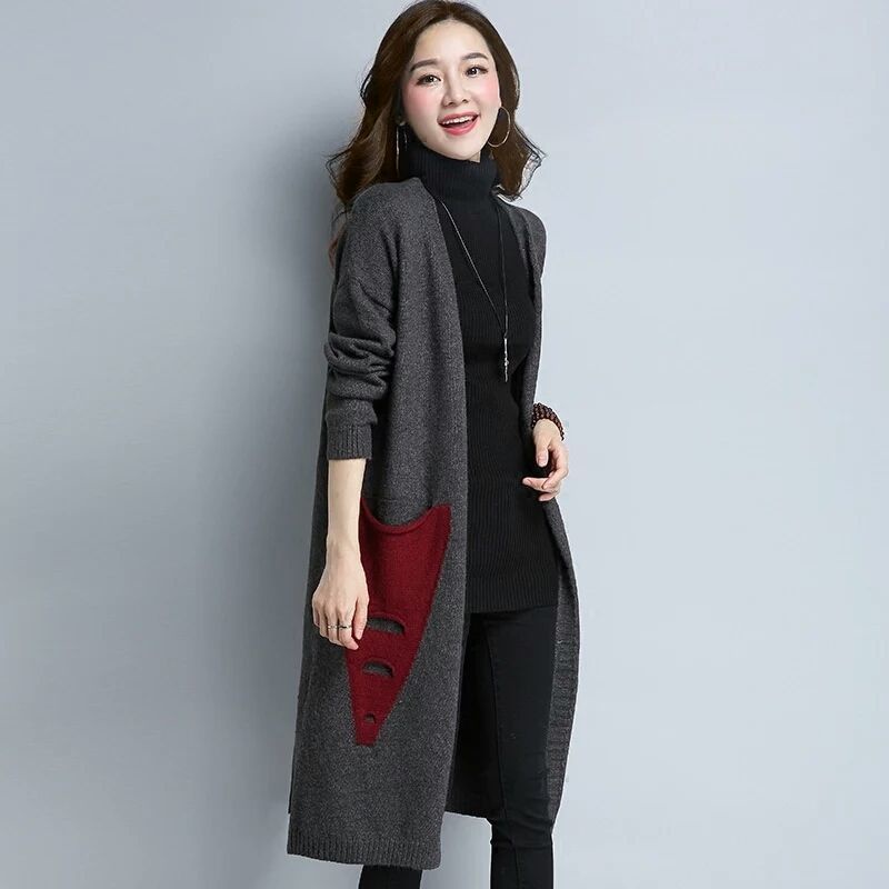 Áo Khoác Cardigan Dệt Kim Dáng Rộng Thời Trang Xuân Thu Phong Cách Hàn Quốc Cho Nữ