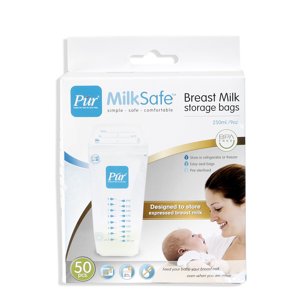 Hộp 50 Túi Trữ Sữa Pur Thái Lan 250ml