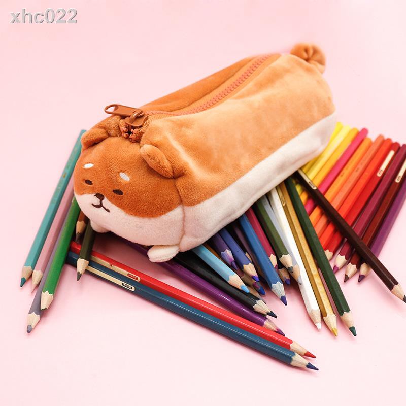 Túi đựng bút mỹ phẩm đa năng cỡ lớn hình cún Shiba đáng yêu