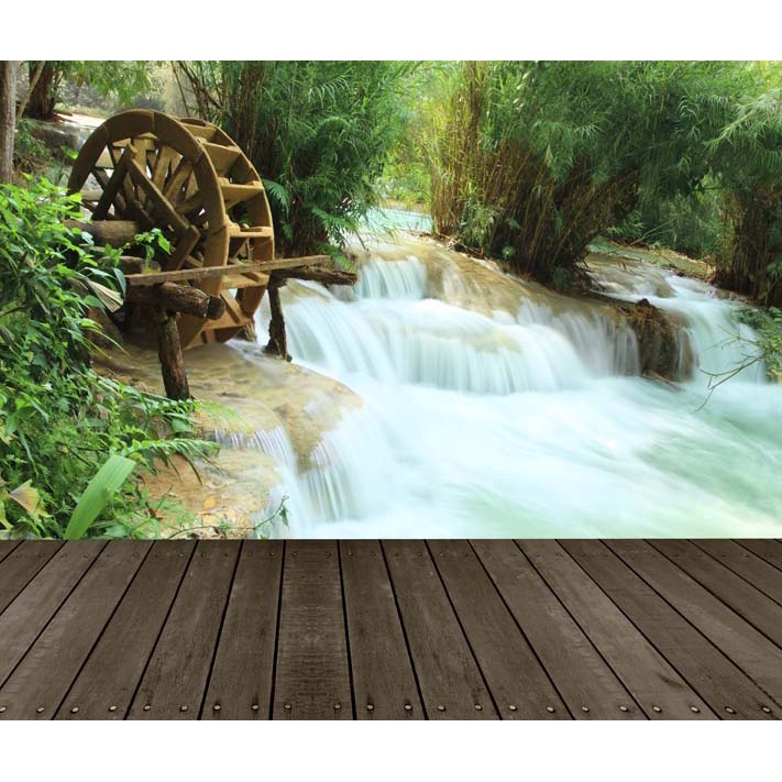 Tranh dán tường 3D cảnh thác nước hùng vỹ