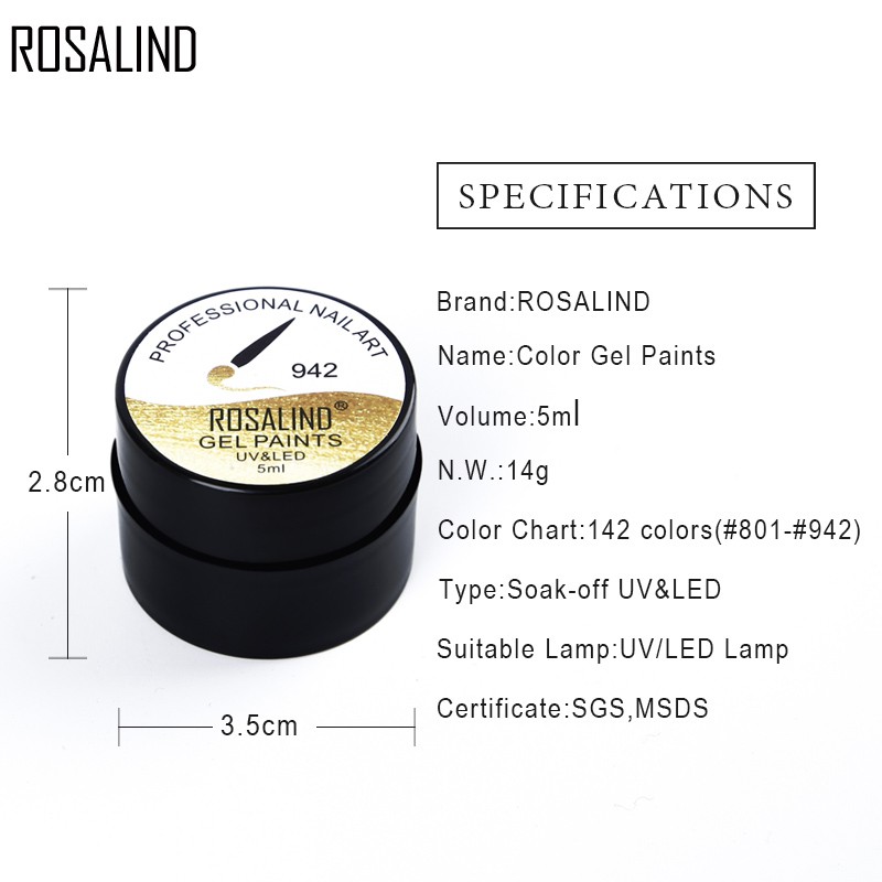 Lọ nước sơn móng tay Gel UV lên màu đẹp và sống động Rosalind 5ml