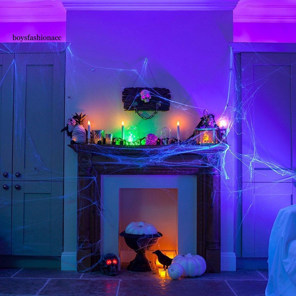 Phụ kiện mạng nhện nhân tạo trang trí halloween tùy chọn màu sắc