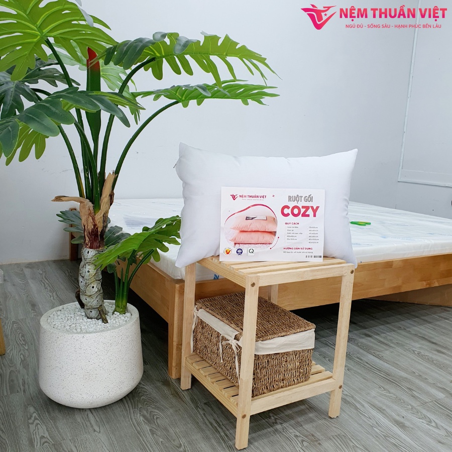 Ruột Gối Nằm Gòn Thuần Việt Cozy Cao Cấp, Êm Ái Vượt Trội, Thoáng Mát - Size 40x60cm