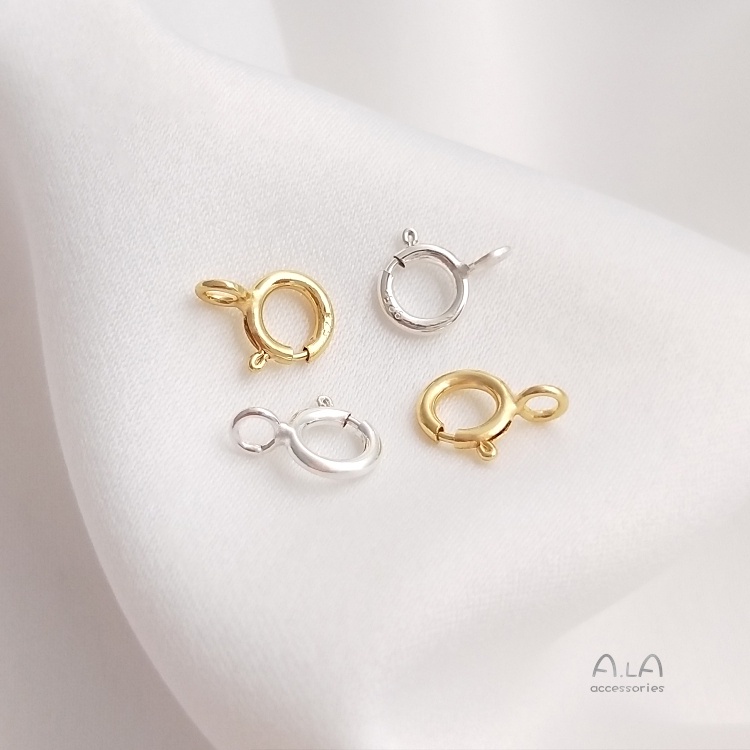 Khóa Lò Xo Mạ Vàng / Bạc S925 14K Nhiều Màu Sắc Dùng Làm Trang Sức Thủ Công DIY