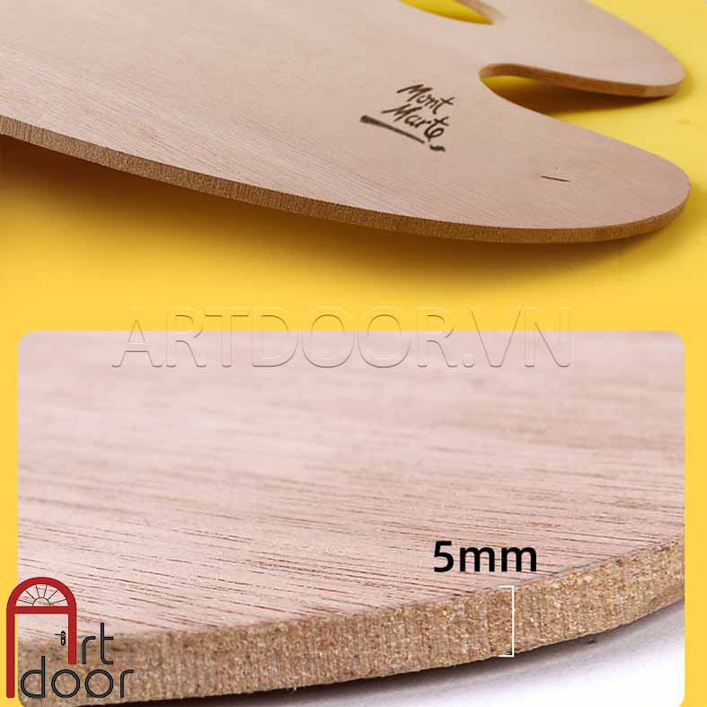 [ARTDOOR] Khay Bảng pha màu Acrylic MONT MARTE Oval bằng Gỗ (palette)