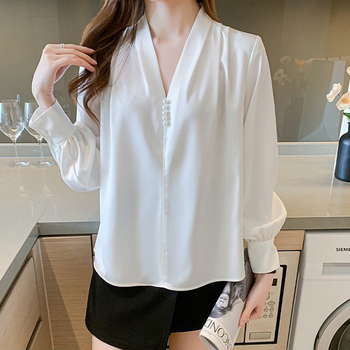GOTI 43-67KG - Áo Sơ Mi Nữ Kiểu Hàn Quốc Cao Cấp Công Sở Vải Lụa In Hoa Tiết Đẹp 3A18 3A19 3A25 3A41 3A42