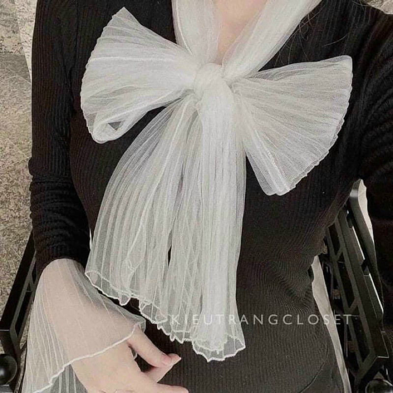 Áo len kèm khăn nơ to loại 1