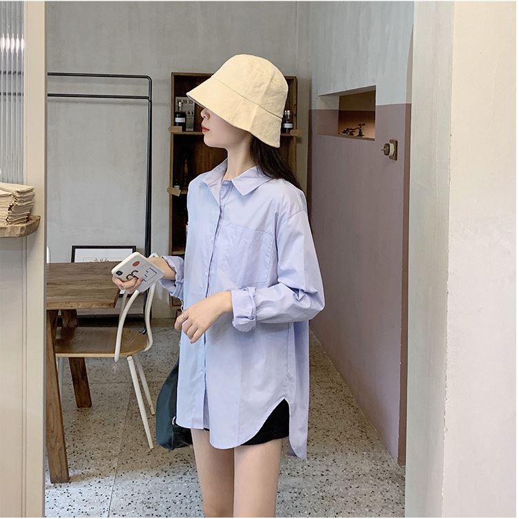 [SALE CHÀO HẠ] Áo sơ mi nữ xanh dáng dài bao chất bao sexy