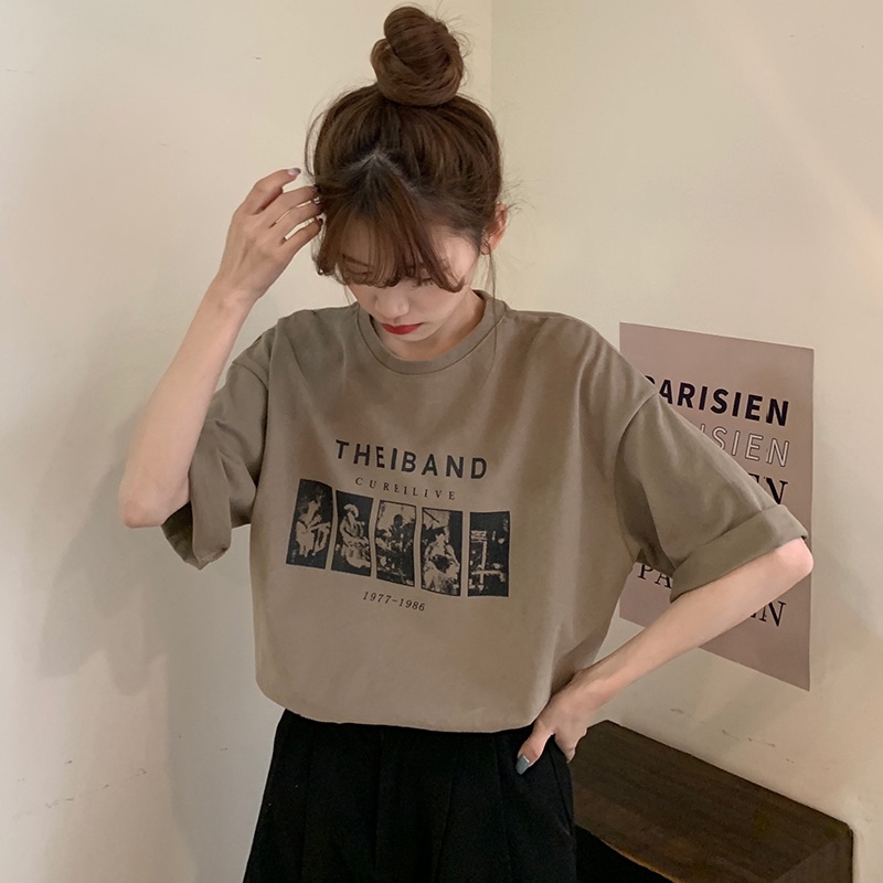 Áo thun tay lỡ THEIBAND ❤️ Áo phông oversize form rộng unisex  nam nữ - A11 - Happy Style