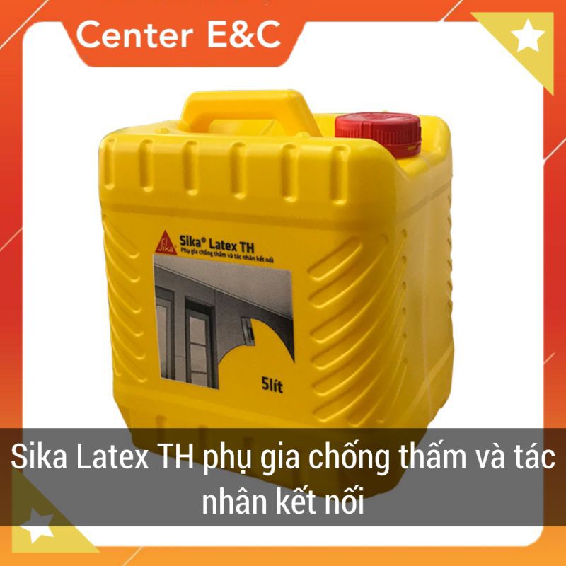 Sika Latex TH can 5 lít phụ gia chống thấm và tác nhân kết nối dùng cho vữa hồ dầu bể nước chậu cây cảnh