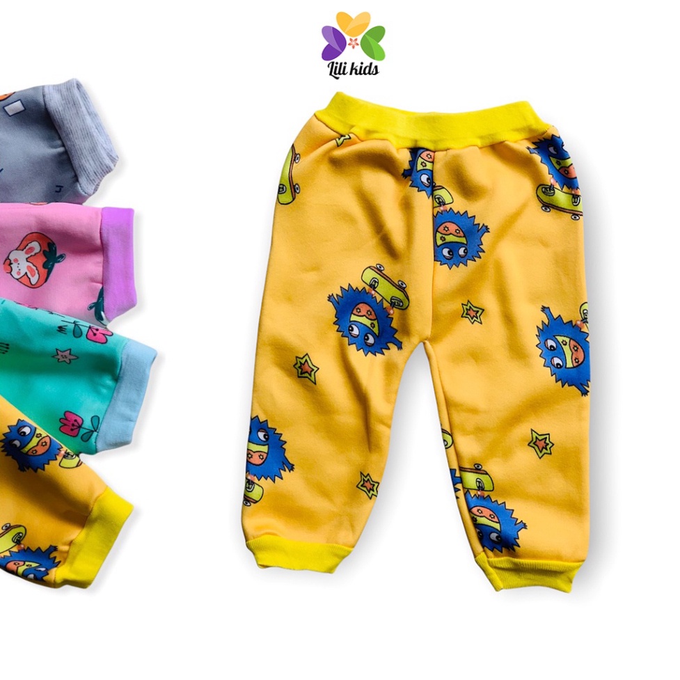 Quần nỉ cho bé trai bé gái quần chục nỉ bé trai họa tiết chất dài dặn cho bé LYBABY QCD06