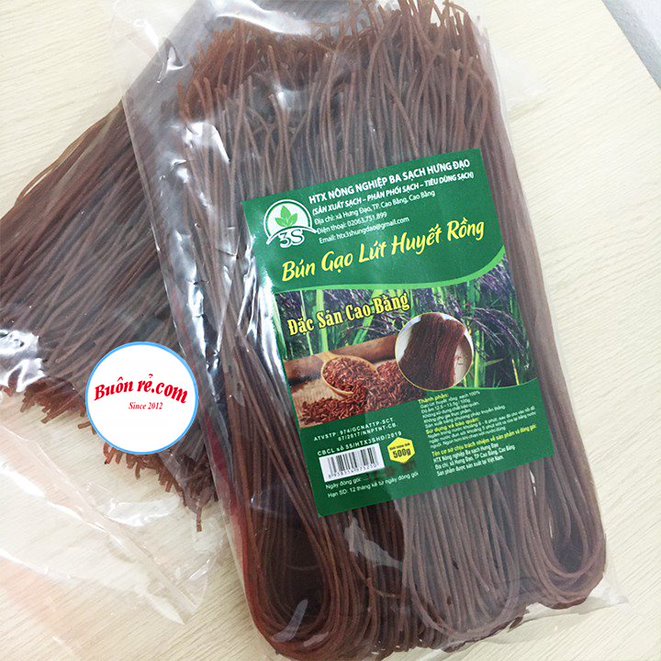 &lt;QUÀ TẶNG&gt; Bún gạo lứt giảm cân thực dưỡng ( 500G ) - Bún gạo lứt đặc sản Cao Bằng nongsansachathai 01211