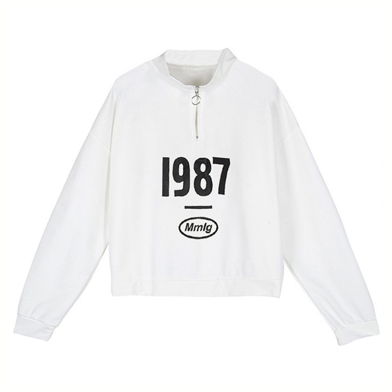 Áo thun cổ cao khoá kéo thời trang xuân thu