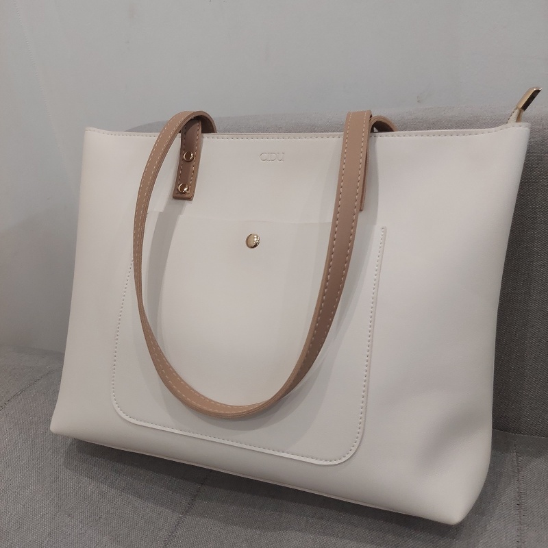 Túi Tote Da Kẹp Nách Hai Màu Đen Trắng Dễ Phối Đồ Tiện Dụng Cidu CD27
