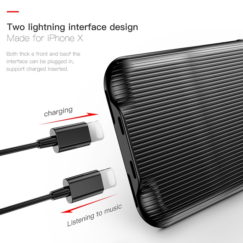 Ốp điện thoại Baseus có cổng sạc bảo vệ cho iPhone X 7 8 Plus