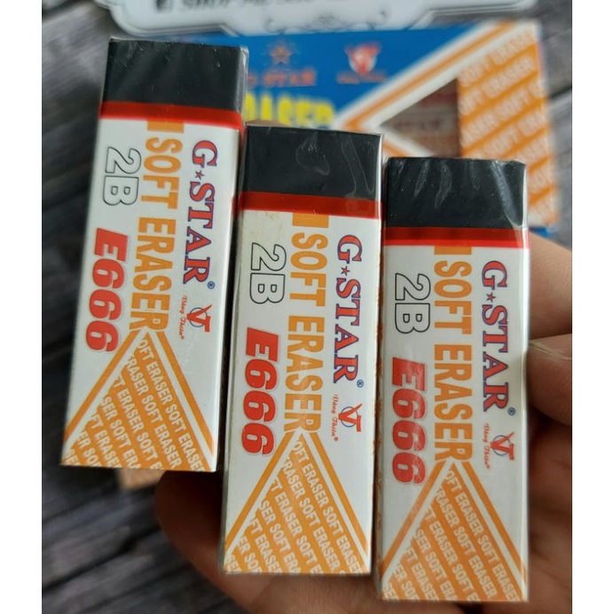 5 Gôm bút chì Gstar E666 ⚡ CỰC ĐẸP ⚡ Tẩy chì màu đen hoặc trắng, dẻo dai, sạch sẽ, không làm rách giấy