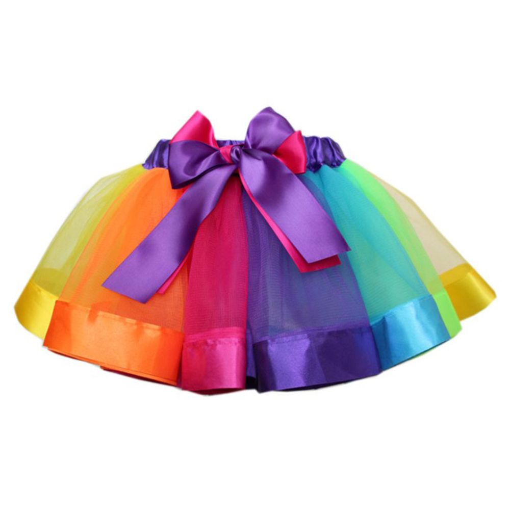 ☆YOLA☆ Fashion Rainbow Tutu Skirt Multicolor Princess Tulle Dance Dress Gift Party Cute Baby Girl Toddler