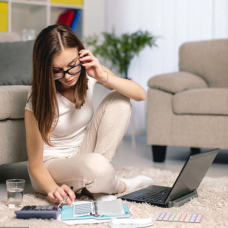 Bìa sổ tay A6 đóng gáy giấy rời mini kèm khóa bấm độc đáo dùng quản lý chi tiêu