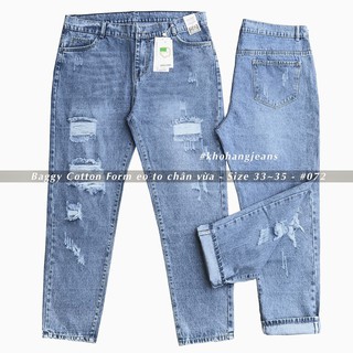 [Đại 33~35] Quần Baggy Cotton SIZE ĐẠI - LƯNG CAO - PHOM EO TO - Không Co Giãn
