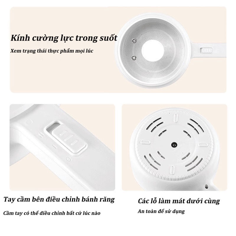 [Chính Hãng X2000] Nồi Lẩu Mini, Nồi Điện Mini, Đa Chức Năng, Chống Dính Công Suất 700W, Dung Tích 1,5L