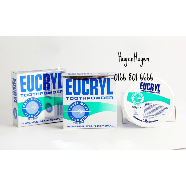 Bột đánh trắng răng Eucryl hàng xách tay Anh