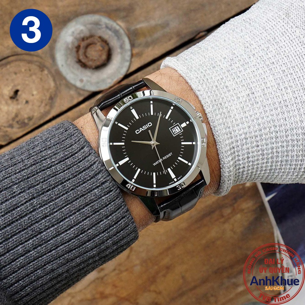 Đồng hồ nam dây da Casio chính hãng Anh Khuê MTP-V004 Series (41mm)