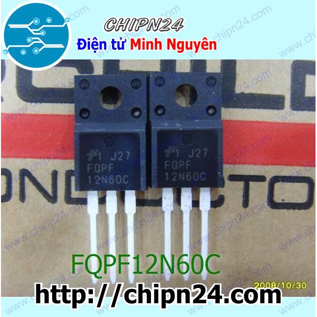 [2 CON] Mosfet 12N60 TO-220F 12A 600V Kênh N (FQPF 12N60C FQPF12N60C)