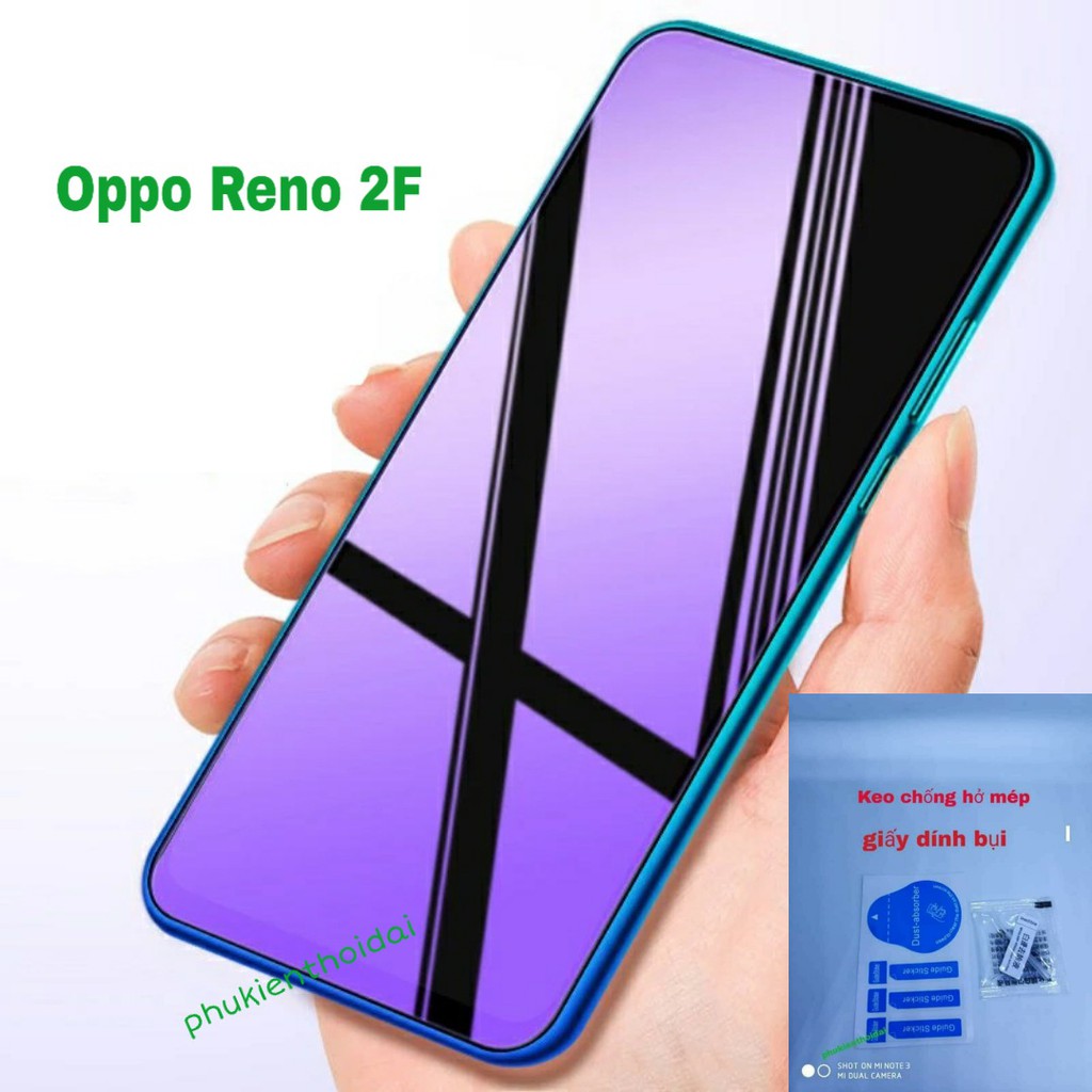 Cường lực Oppo Reno 2F tím chống tia UV hại mắt 9H / 2.5D