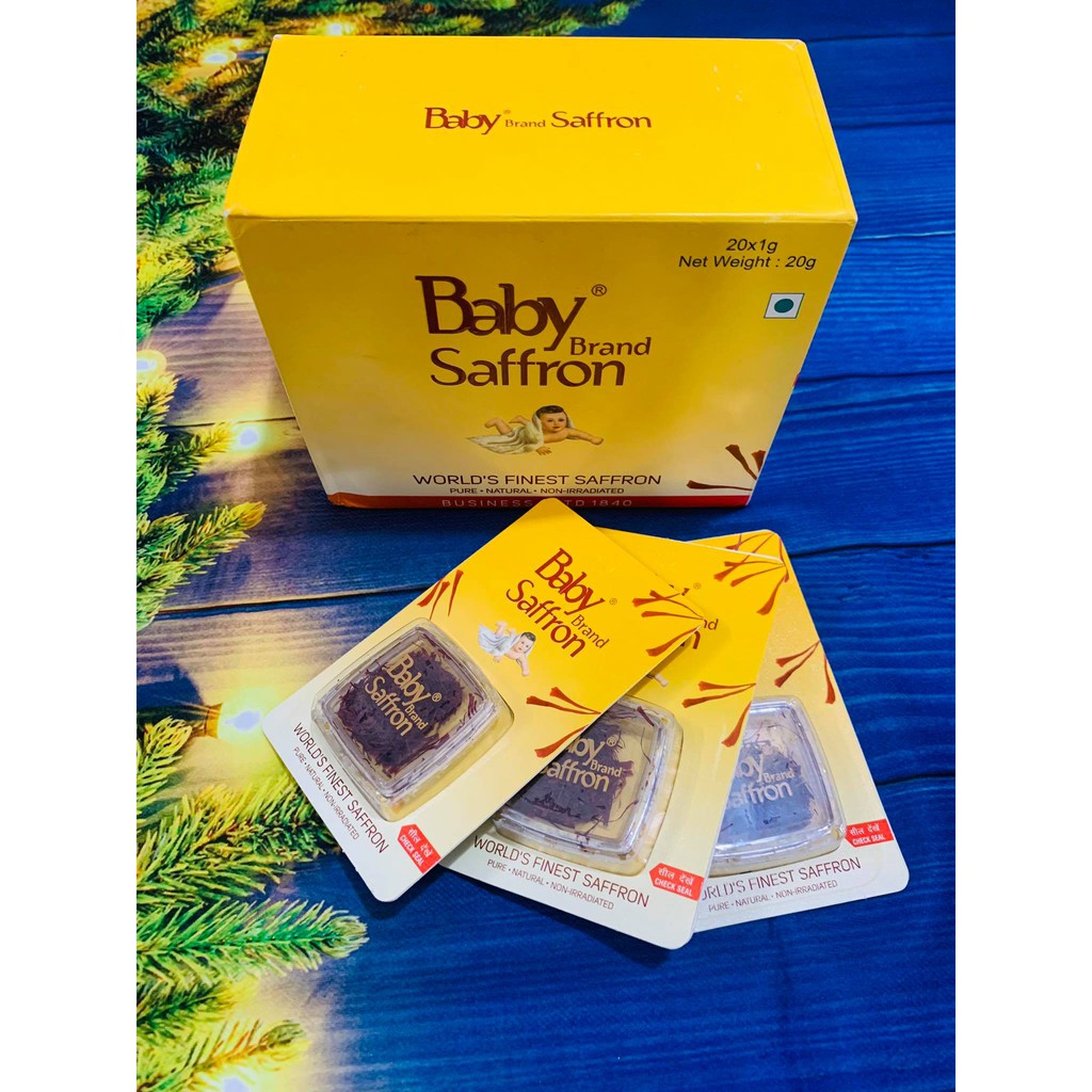 { Nhập khẩu chính hãng ] Baby Saffron - Nhụy hoa nghệ tây Ấn Độ 1g