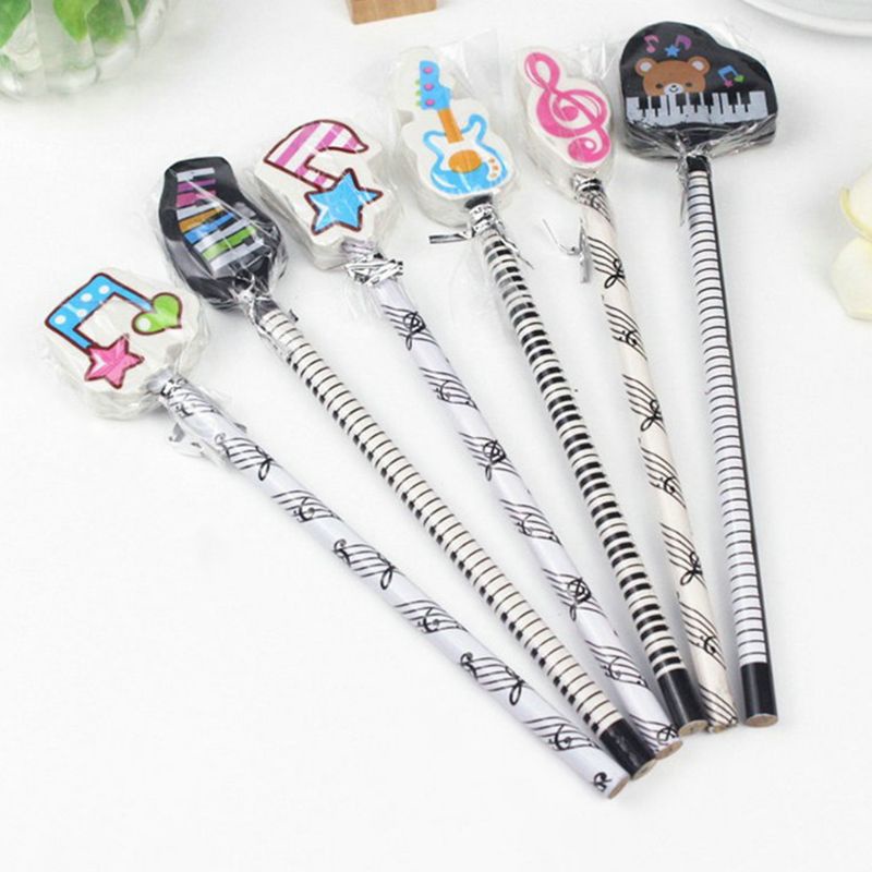 Set 6 Bút Chì 2B Hình Nốt Nhạc Xinh Xắn
