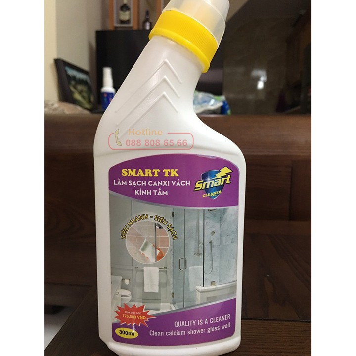 Nước Tẩy Làm Sạch Canxi Vách Kính Tắm Smart TK 500ml - Dung Dịch Làm Sạch Canxi Vách Kính Tắm Smart TK 500ml